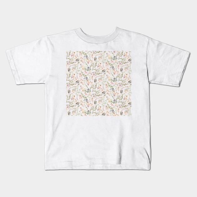 Trailing Floral Pattern Kids T-Shirt by LThomasDesigns